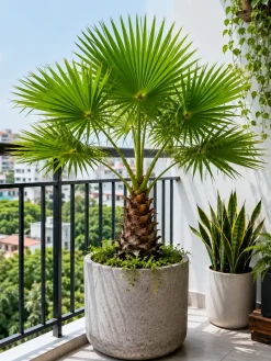 Chậu cây cọ ta trang trí ban công