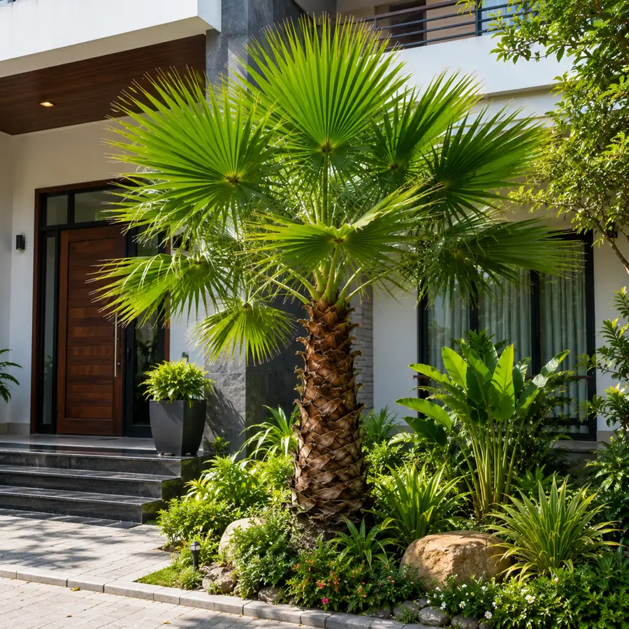 Hình ảnh cây cọ ta trồng trước nhà