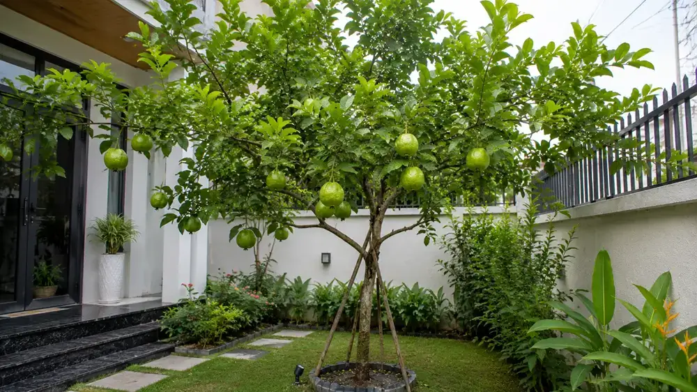 Ảnh cây ổi trồng sân trước nhà